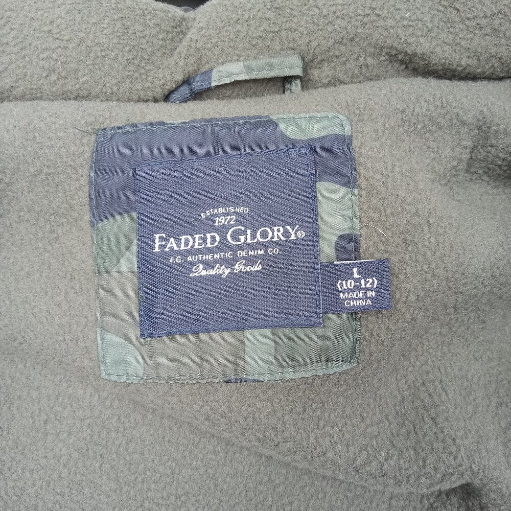 Faded Glory Camouflage Kids Hooded Puffer Coat Size L (10-12) - Picture 6 of 8